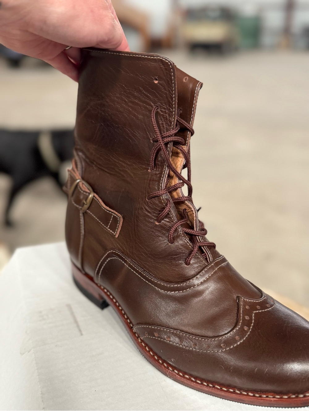 Women’s Brown Leather Lace-Up Boot